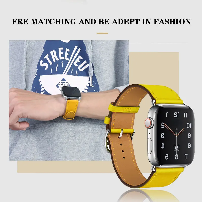 Correa de cuero para Apple watch Ultra, pulsera de repuesto para iwatch 9, 8, 7, 6, 5, 4, 3 SE, 44mm, 42mm, 40/38mm, 49mm, 8, 7, 45mm, 41mm