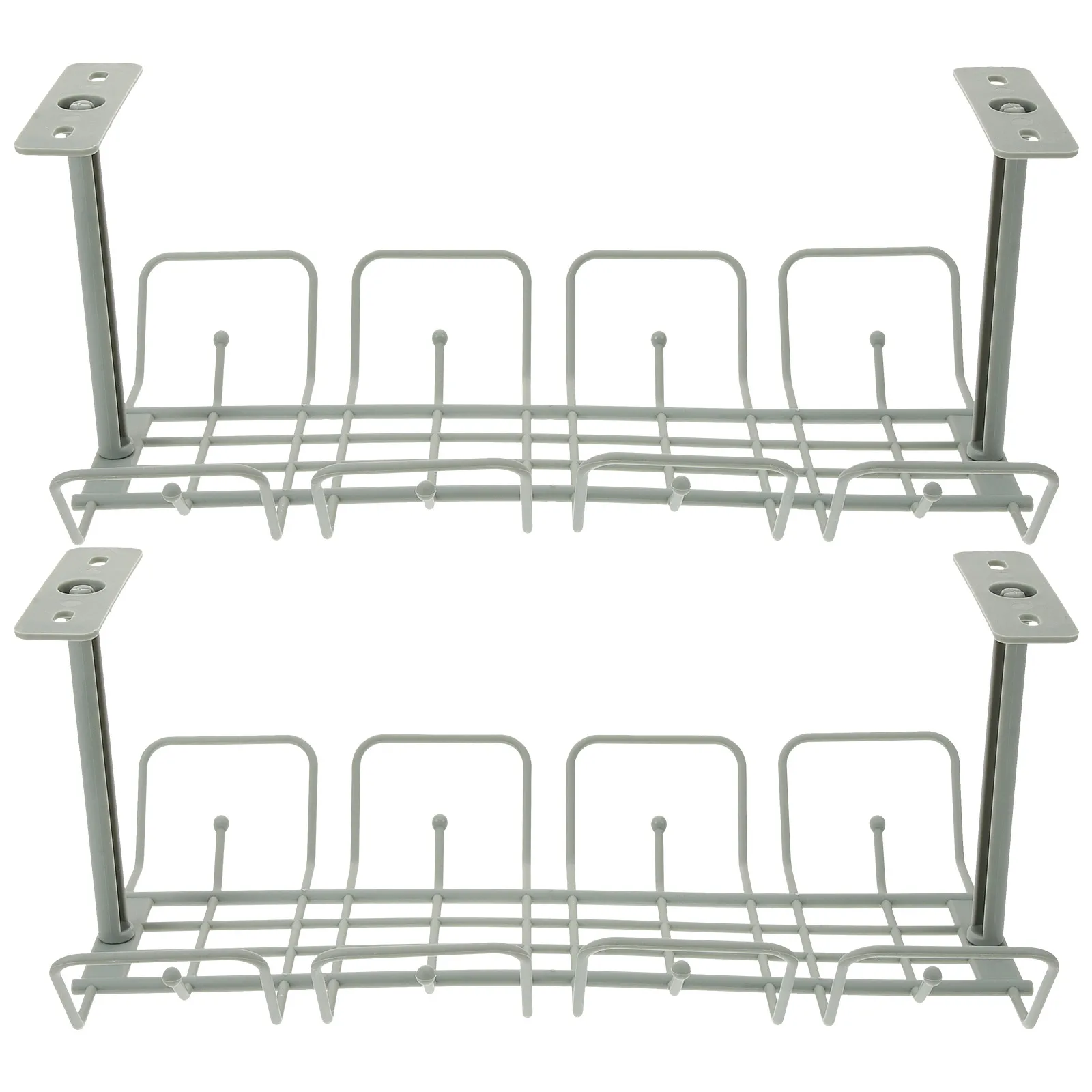 2 قطعة منظم الكابلات المكتبية تحت إدارة الطاولة سلة معلقة متينة تصميم علبة الأسلاك لا يتطلب إدارة الكابلات #6