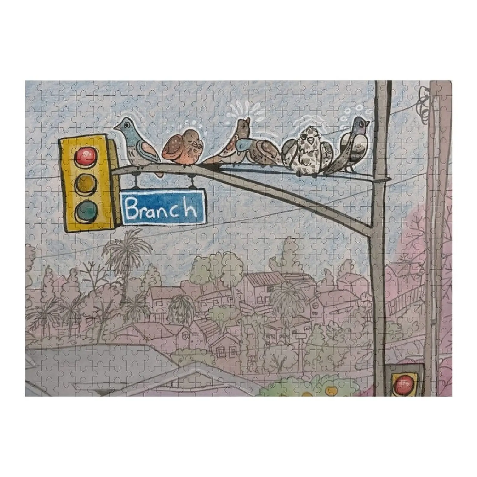 

Branch Street (Pigeon Friends) Jigsaw Puzzle Wooden Compositions For Children Wooden Adults Wood Name Adult Wooden Puzzle