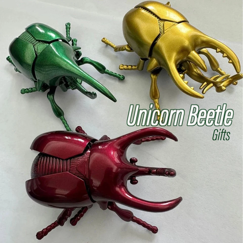 Educational Wind-Up Unicorn Beetle Toy for Kids Boy Baby Crawling Insect Toy for Enlightenment Simulation and Fun Gifts