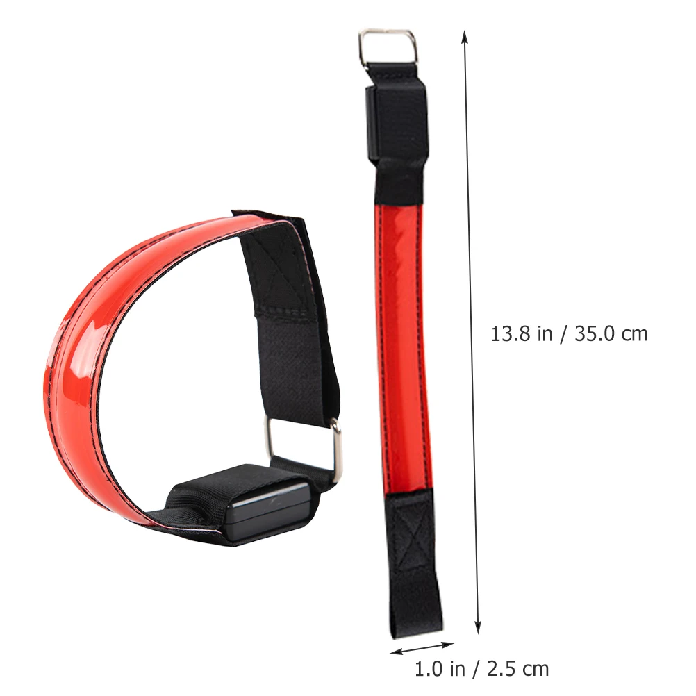 

2 Pcs Luminous Armband Glowing Night Running Bracelet Supply Lattice Sports LED Safety Strap Nylon Armlet Wristband