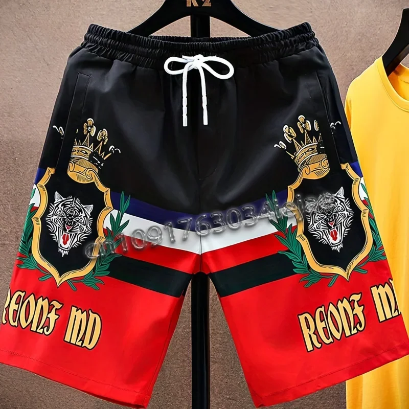 

European And American Fashion Luxury Trend Casual Shorts Men's Breathable Sweat Wicking Sports Pants Running Beach PantsV