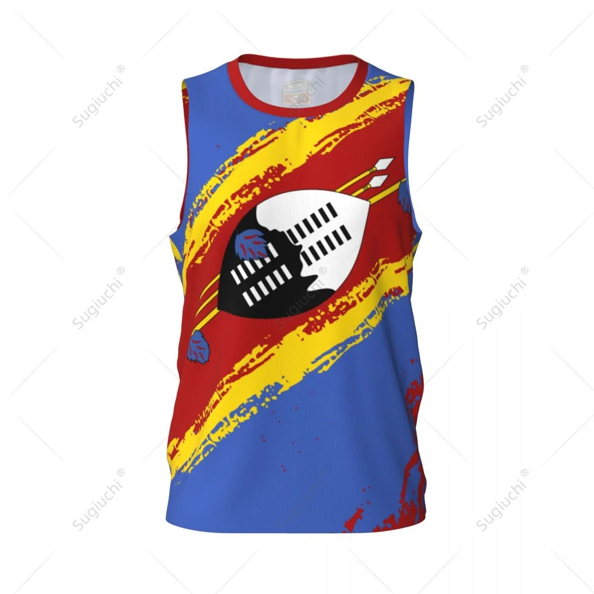 Men Basketball Sports Eswatini Flag Running Fitness Multifunction Jersey Sleeveless shirt Custom Name Nunber Exclusive