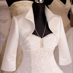3/4 Long Sleeve wedding jacket satin bolero jackets for Bridal Party Coat Bridal Jacket Customized