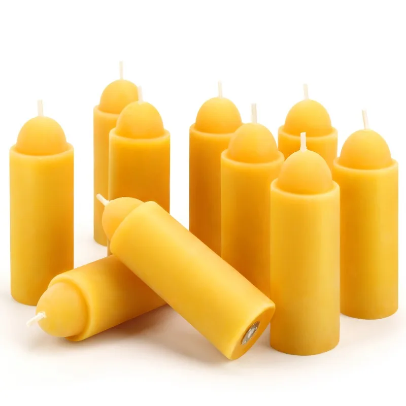 A Pack of 10 Natural Beeswax Candles with A 12-Hour Burn Time, Suitable for Emergencies, Camping, Survival, and Power Outages