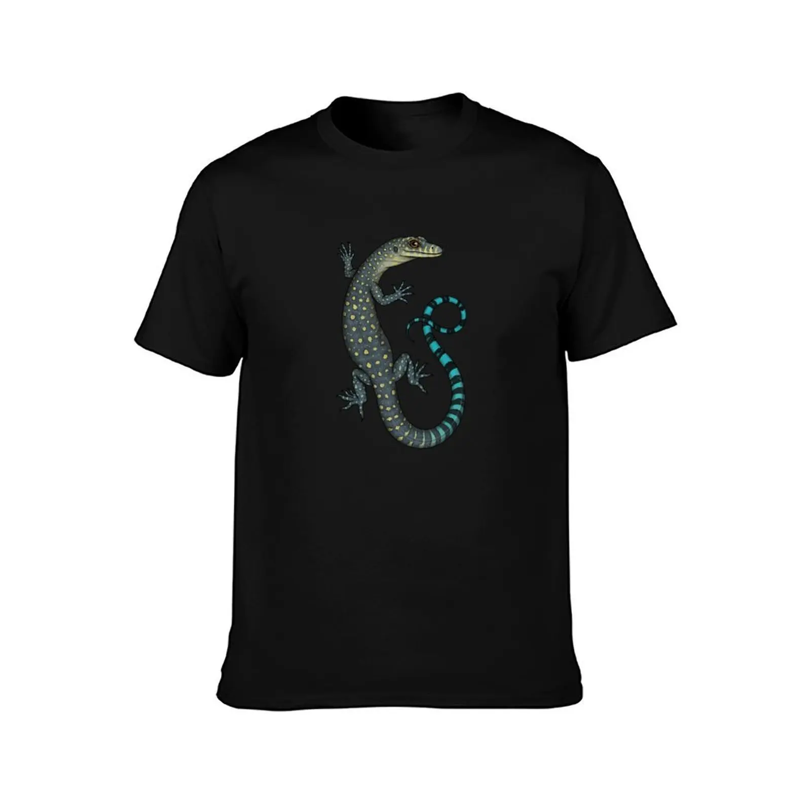 Blue-tailed Monitor T-Shirt Summer Casual Cotton Tee Oversized Streetwear Tops Vintage Graphic Print Loose Fit Short Sleeve