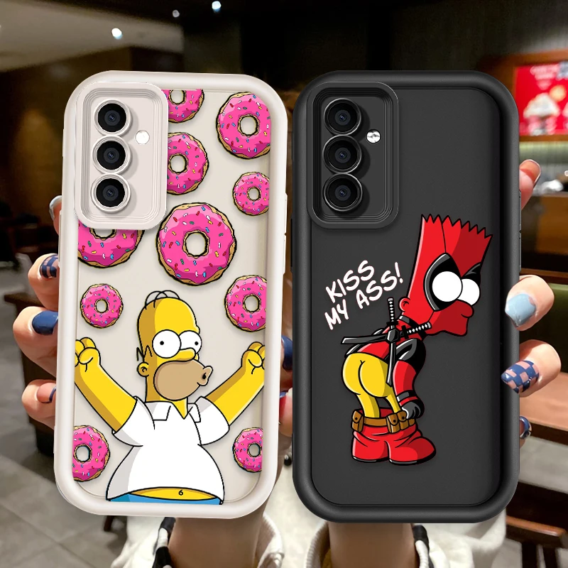 Funny Cartoon The Simpson For OPPO A98 94 92 78 76 74 72 58 57 54 53 2020 Find X5 3 Pro 5G 4G Soft Eye Ladder Phone Case