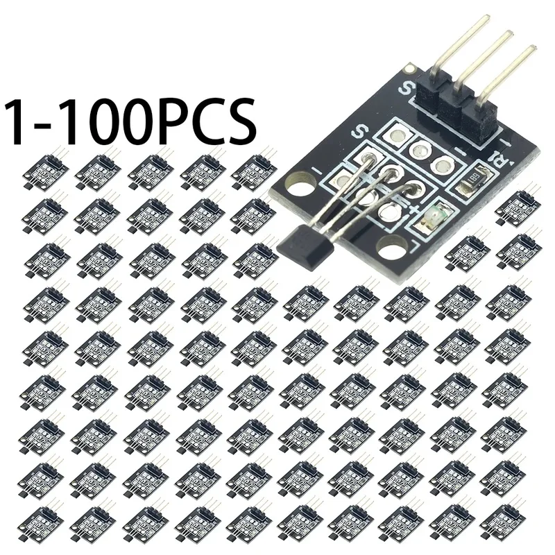 1-100PCS KY-003 3144E Hall Magnetic Sensor Module, For Arduino AVR Smart Cars DIY Starter Kit