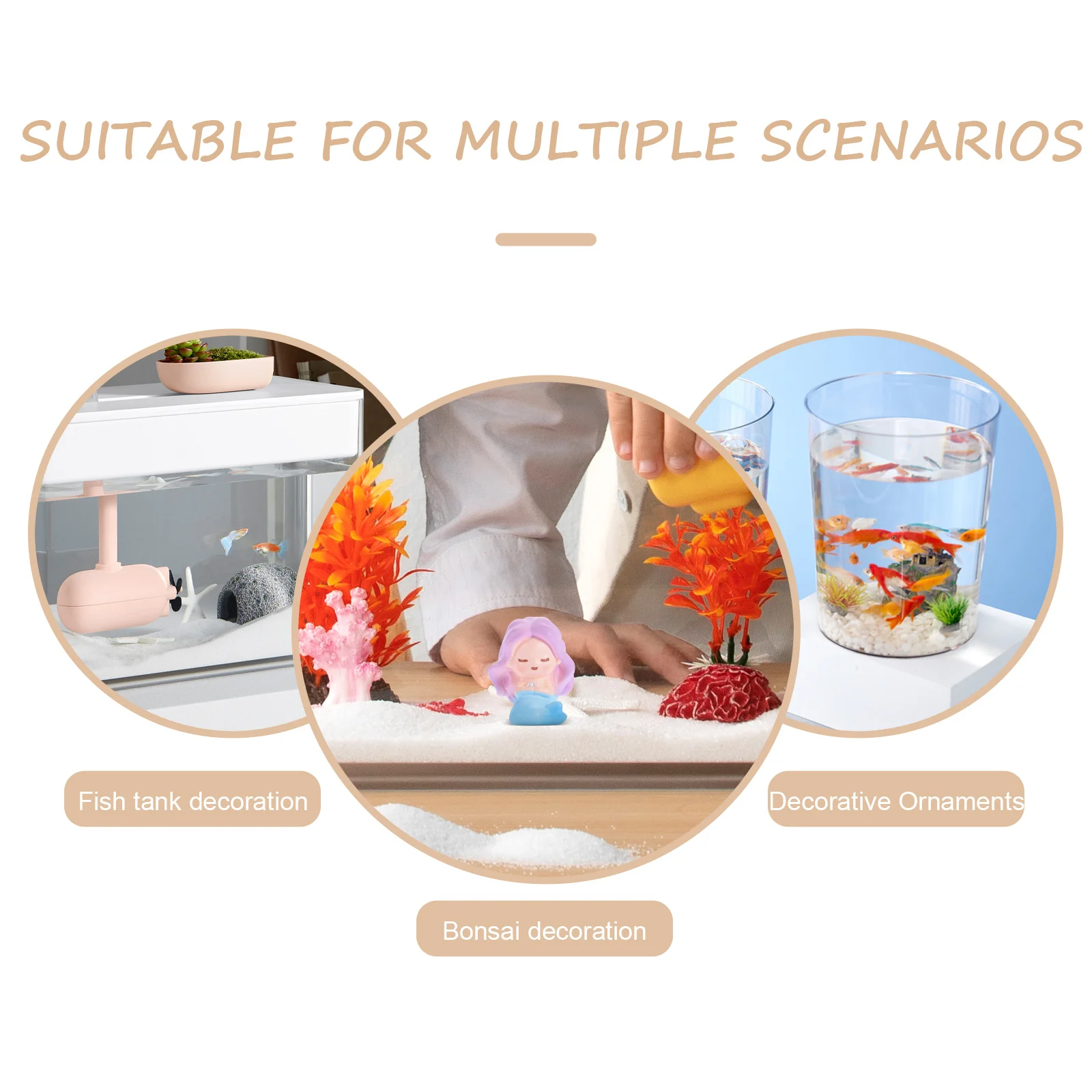 

10Pcs Delicate Mermaid Statues Wear-Resistant Aquarium Decor Lively Room Decoration Desktop Figure Mini Beach Ornaments