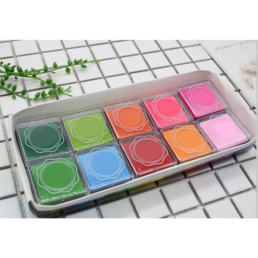 

Colorful Ink Pads 20 Colors Water Based Quick Dry Easy Clean Kids Finger Painting Craft Stamps Diy Gifts Children Rainbow Pad