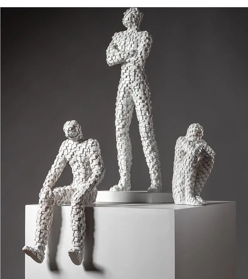 Mosaic Figures Sculpture Abstract Art Ornament Home Decoration Statue Handicraft Nordic