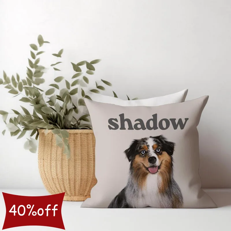 

Custom Dog Photo Throw Pillow for Home - Personalized Memorial Pet Pillow with Picture - Heartfelt Gift for Dog Lovers