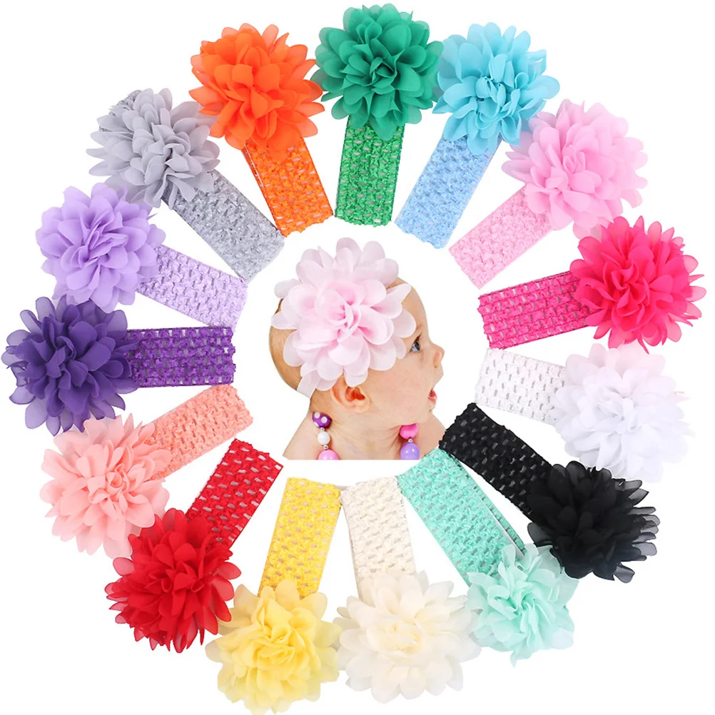 

12pcs Baby Flower Hairb Girls Headb Infant Assorted Colors Premium Material Birthday Baby Shower Photography Gifts