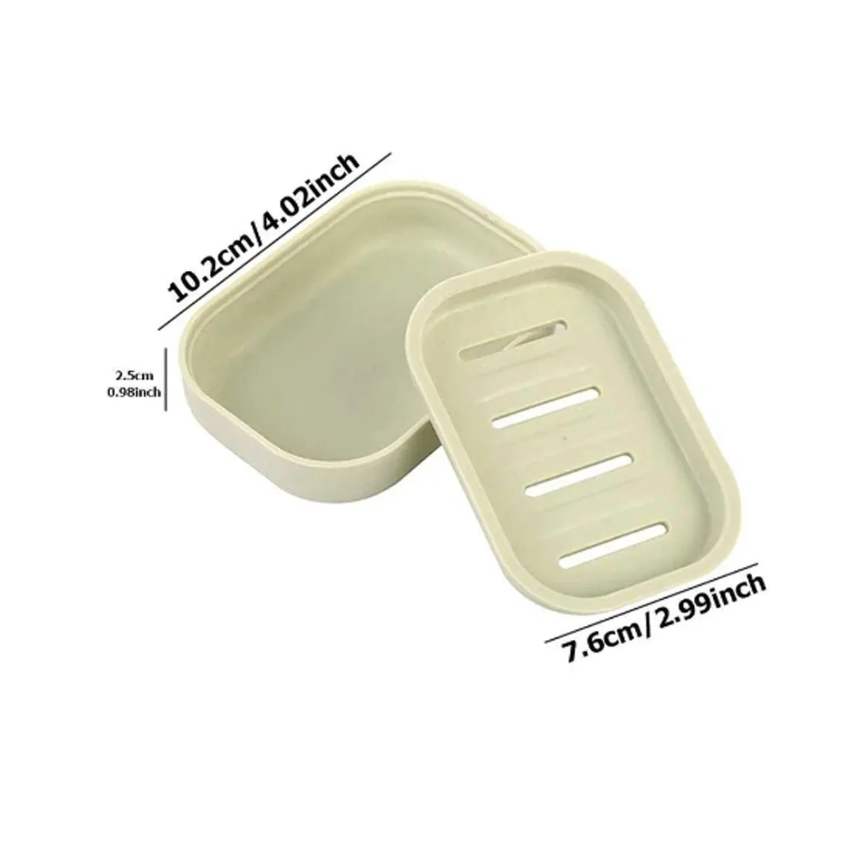 Portable Double-Layer Soap Dish with Drainage Cover Square Plastic Storage Box for Bathroom & Travel Use ﻿