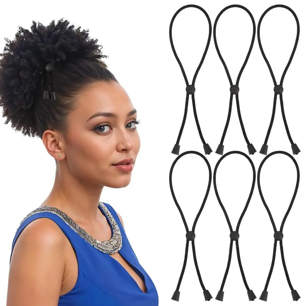 

Hot Adjustable Hair Rope Black Puff Ponytail Hair Ties African Puffs Afro Hairstyle Bands for Black Women Pineapple Hairstyles