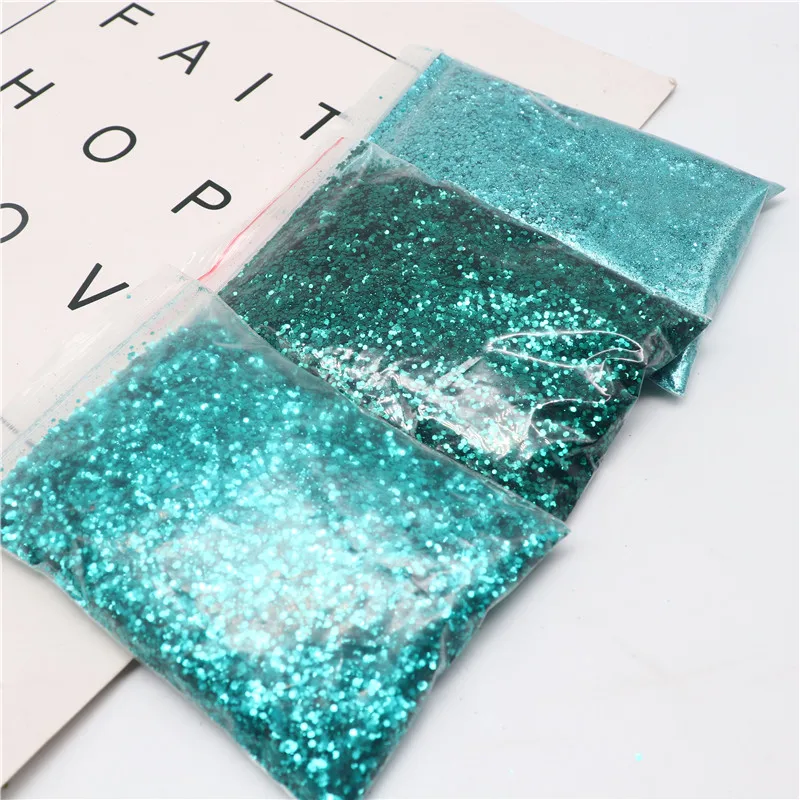 1 Can of 10Ml 50g Green Neon Pigment Powder Deep Sea Mixed Series 3D Slice Holographic Glitter Sequin Autumn Nail Decoration