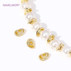 18K Gold Plated Brass Round Curved Disks Spacer Beads ,Separators For Beads，DIY Beaded Bracelet Jewelry Making Accessories