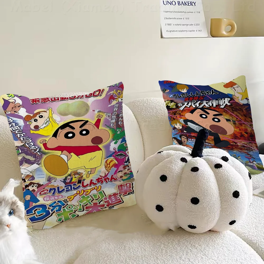 C-crayon Shin-chan Cushion Cover Inches Farmhouse Decor Home Throw Pillow Covers For Couch Decorations