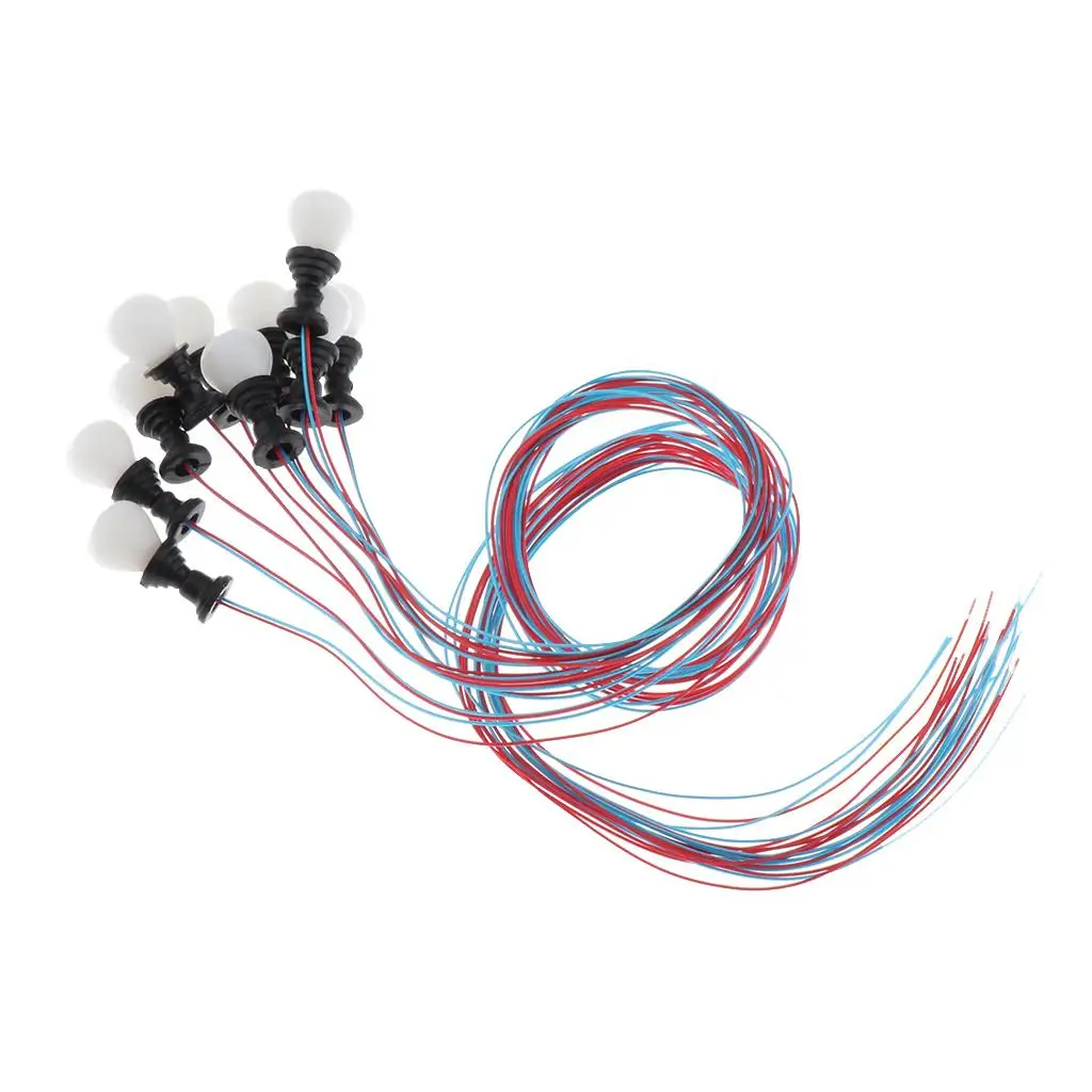 10 pz modello ferroviario treno lampada giardino lampione scala HO LED 1,3 cm