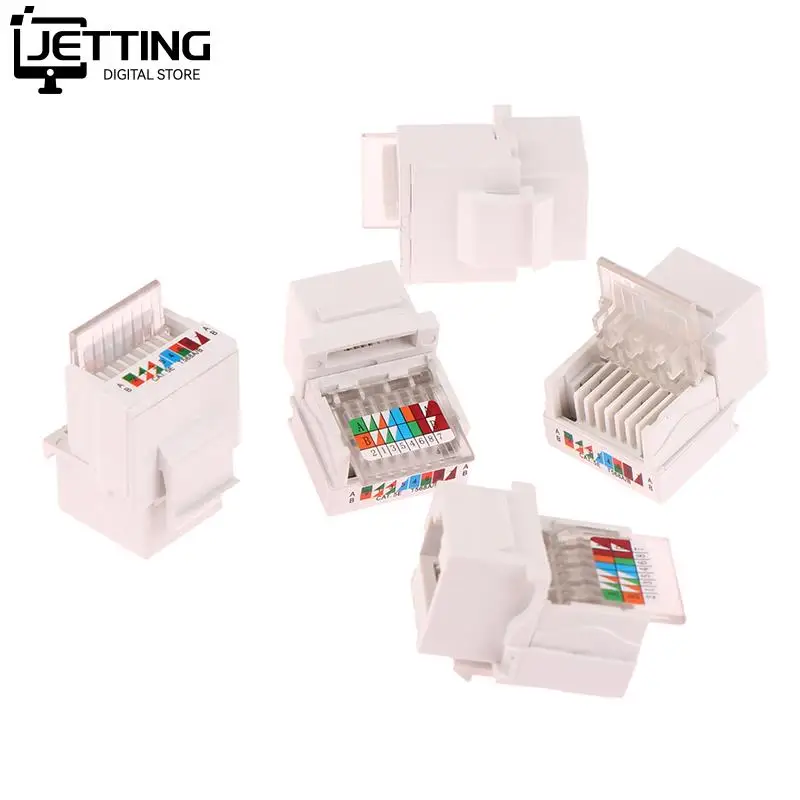 5pcs RJ45 Connector Information Socket Computer Outlet Cable Adapter Jack Tool-free CAT5E UTP Network Cable Adapter Replacement