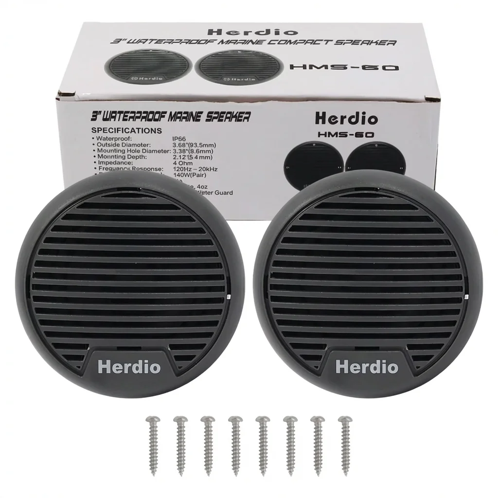 Herdio 3 ''waterdichte maritieme luidsprekers 2-weg volledig bereik audio stereosysteem motorfietsluidspreker met MAX Power 140W voor boot auto