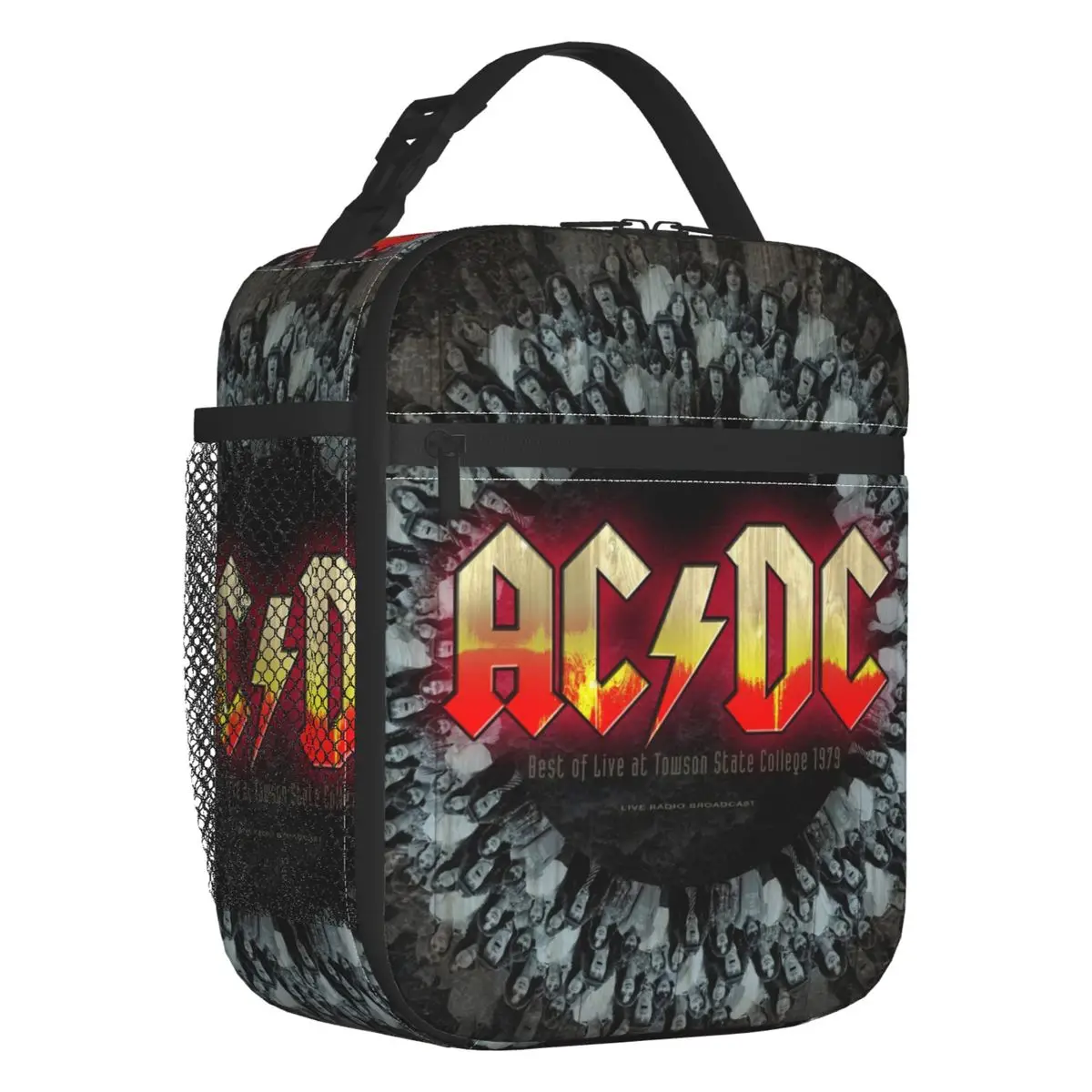 Vintage Rock AC DC Heavy Metal Resuable Lunch Box Women  Music Band Cooler Thermal Food Insulated Lunch Bag Office Work