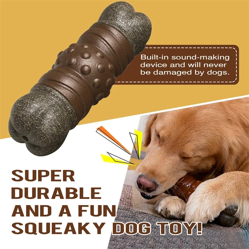 

Large Dog Chew Toys Squeaky Solve Boredom Teeth Tougher than Real Bones Toy Separation Anxiety Crate Taining Sturdy Pet Supplies