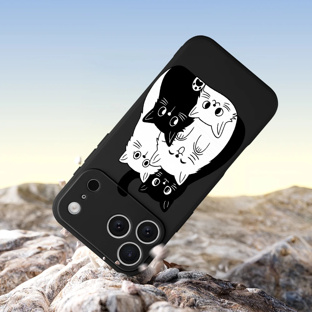 لطيف القط نمط غطاء من البولي يوريثان كوكه آيفون 17 ProMax 17 الهواء 16 15 14 13 12 11 برو ماكس XS Max7 8 Plus 16e 16 Plus