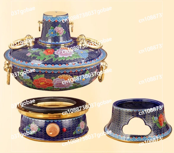 

Enamel color plug-in electric carbon dual-purpose mutton shabu mandarin duck pot thickened enamel
