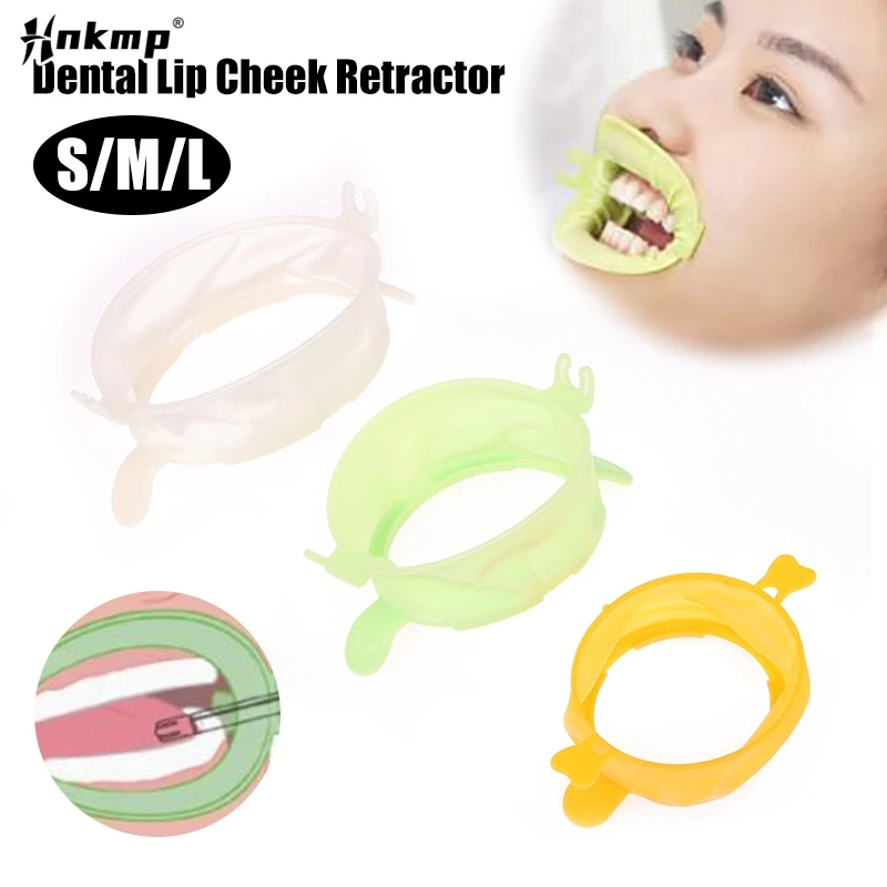 1Pcs Dental Lip Cheek Retractor Mouth Opener Smile Face Saliva Tube Holder L/M/S Green White Orange