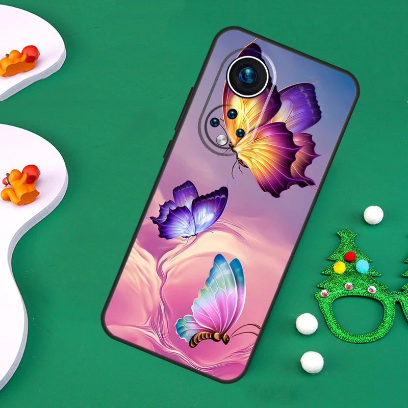 حافظة فراشة فاخرة لهاتف Honor 200 Pro X9c X9b X9a X8a X8b X7a X6a X8 X9 50 70 90 Magic 5 6 7 Lite Cover