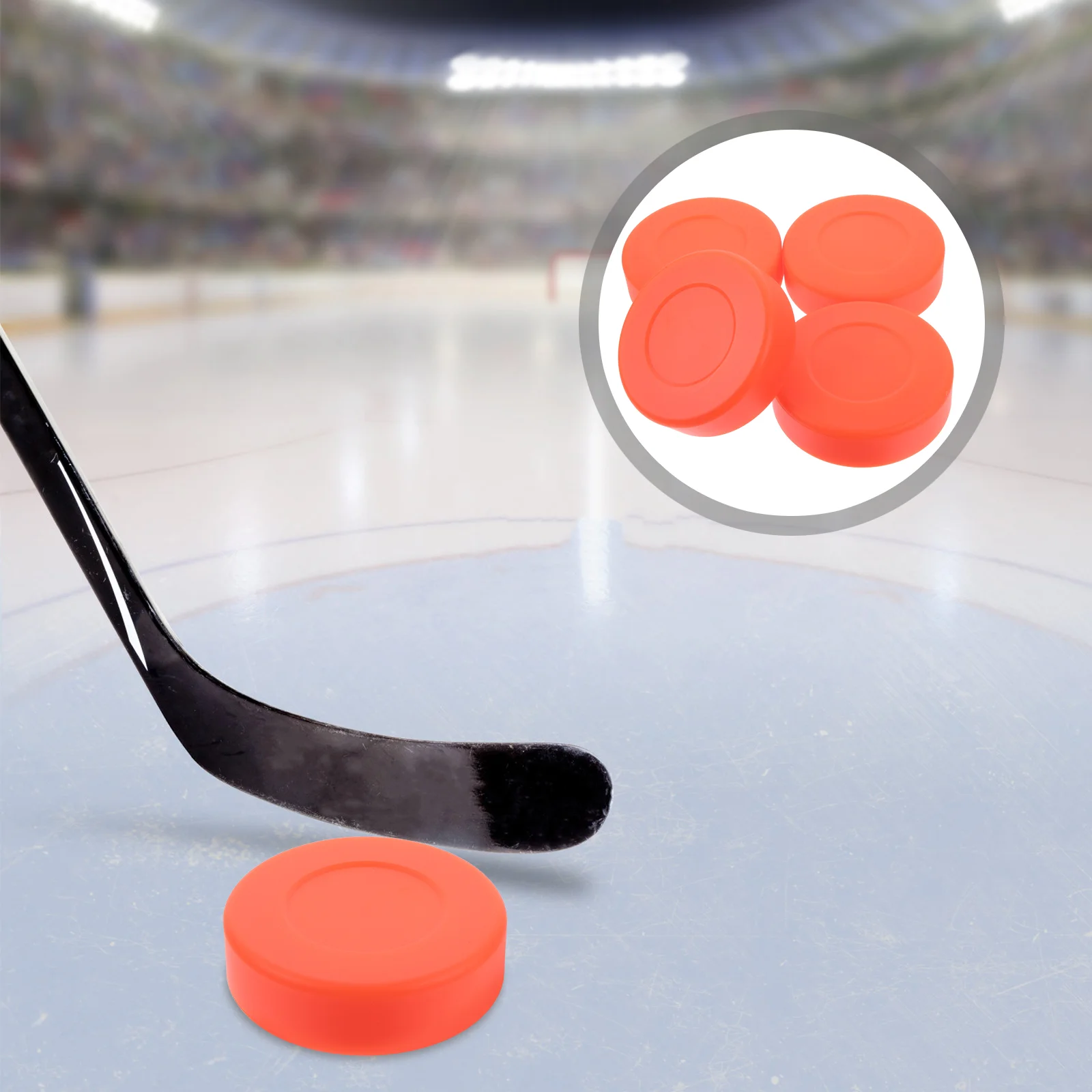 4 Pcs Dumb Puck Hockey Pucks Official Regulation Practice Competition Adjustable Outdoor for Training Supplies PVC