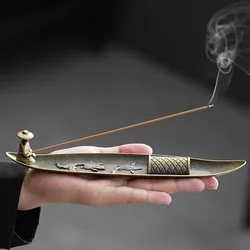 Creative Incense Holder Aromatherapy Ornament Incense Holder Boat Old Men Fishing Japanese Style Incense Stick Burner Home Decor