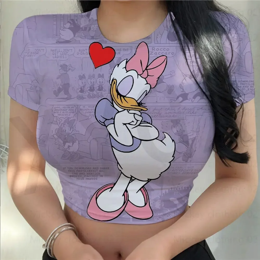 Women's T Shirt Disney Cartoon Brand T Shirt Donald Duck / Minnie Summer Casual Top Print Fashion Sexy Skinny Oversized T Shirt