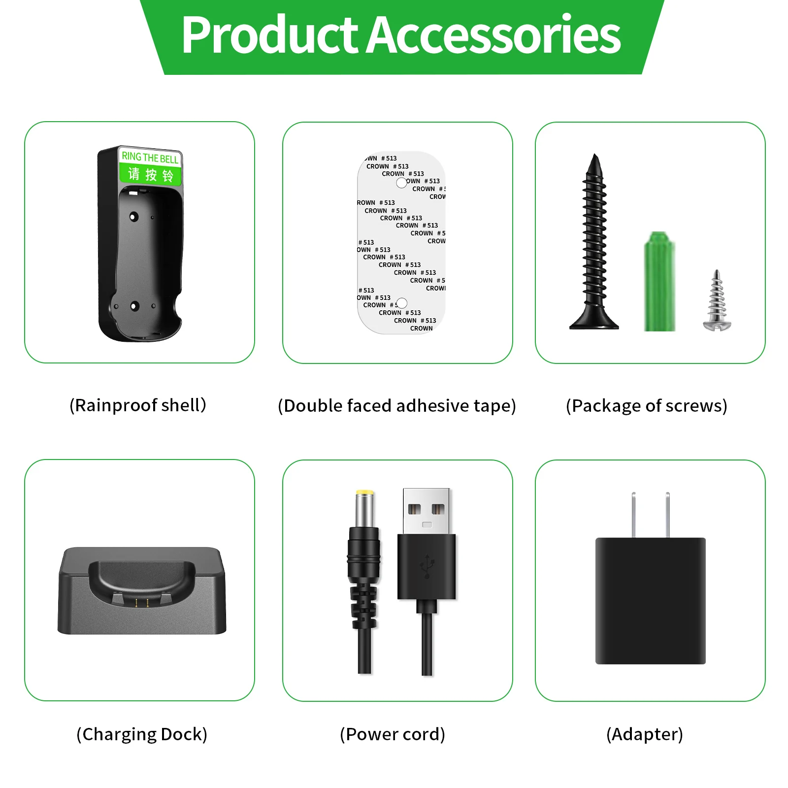 Wireless Doorbell Intercom System 1500m Range Waterproof Rechargeable with 3 Volume Levels & 20 Ringtones for Home Or Classroom