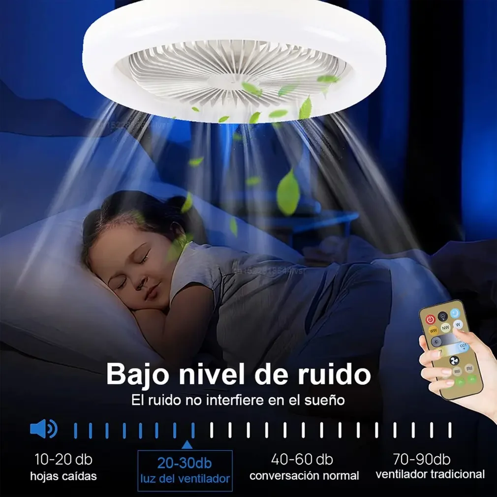 Plafondventilatoren Voor Slaapkamer Woonkamer Plafondventilatoren Met Afstandsbediening En Licht Led Lamp Fan E27 Converter Base Smart Stille