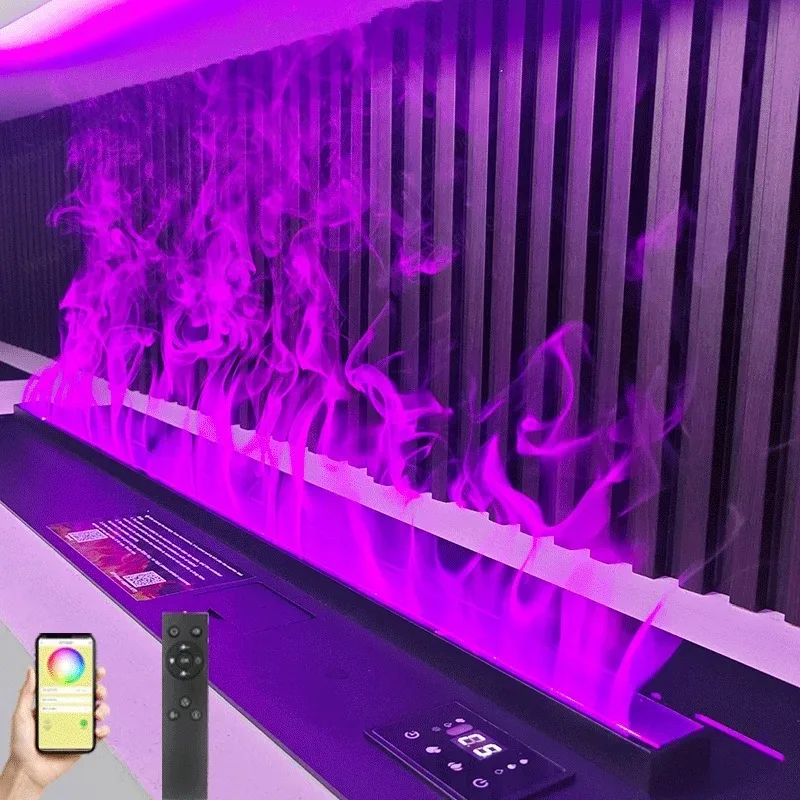 3D atomizing fireplace, APP controlled steam flame, ECO decoration customized atomizing smart indoor water fireplace