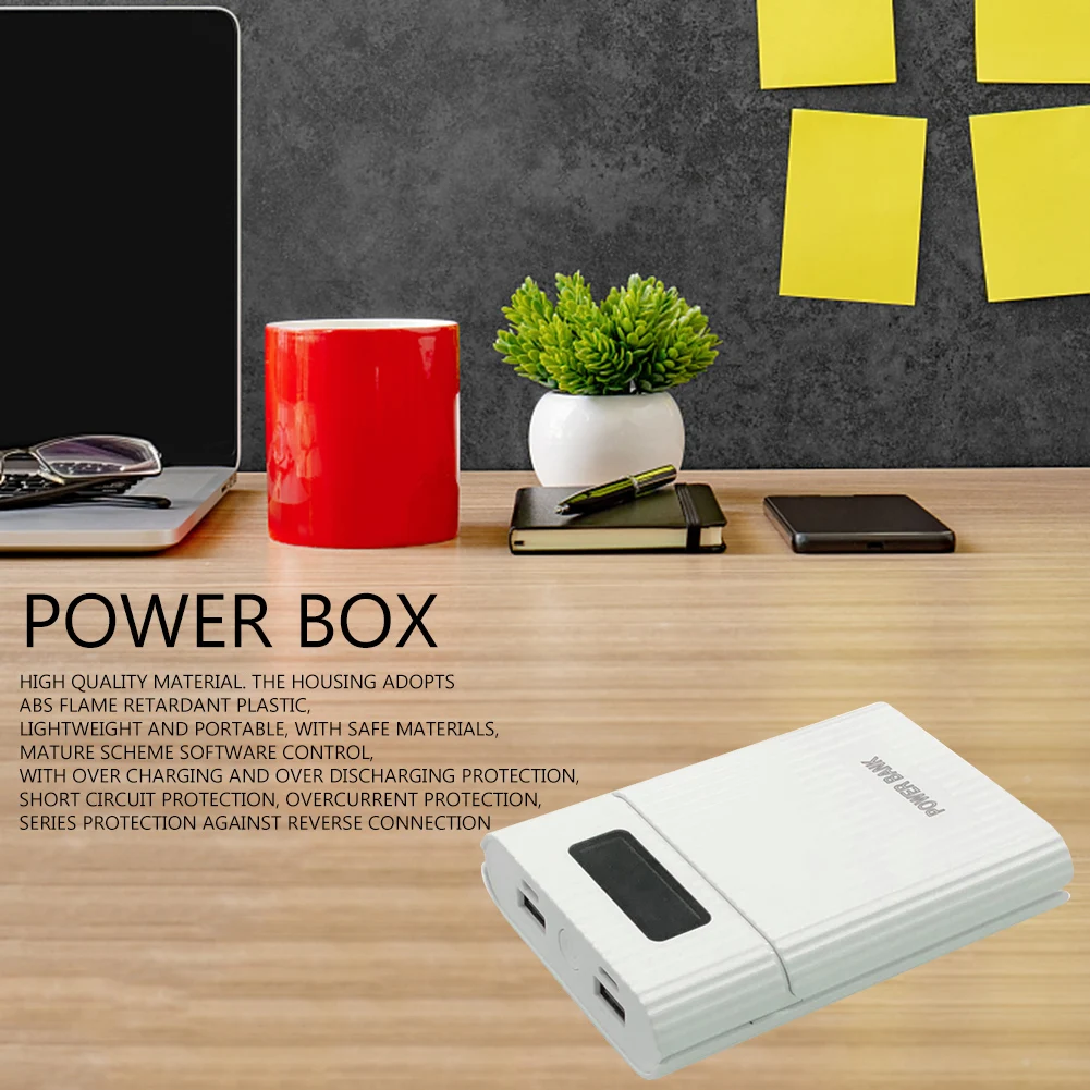 18650 شاحن صندوق الطاقة قوة البنك حالة تهمة صندوق تخزين 5 فولت المزدوج USB شاشة ديجيتال شحن الحال بالنسبة للهواتف حامل البطارية #5