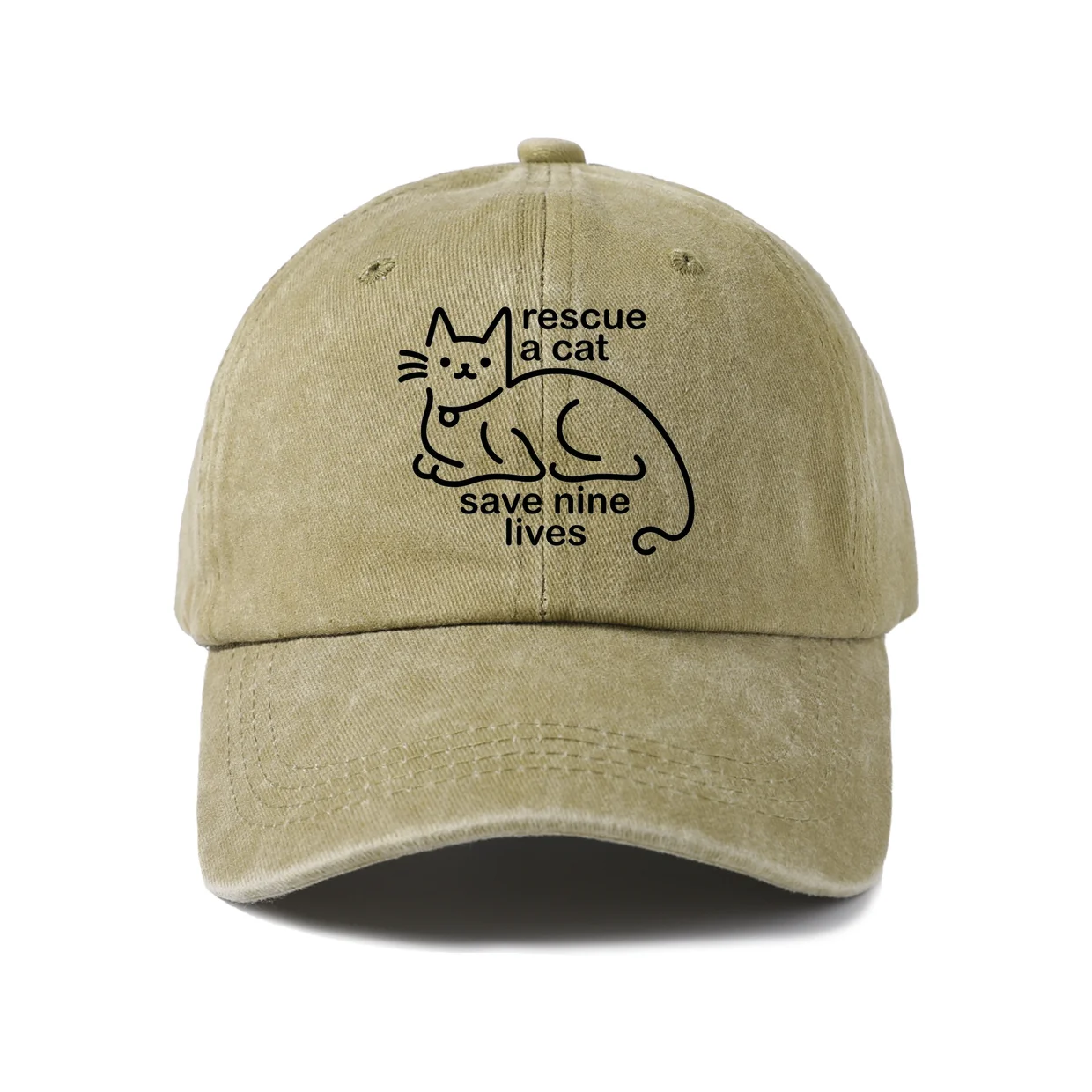 Retro Typography Graphic Graphic Baseball Cap, Vintage Washed Adjustable Unisex Dad Hat, Casual Gift