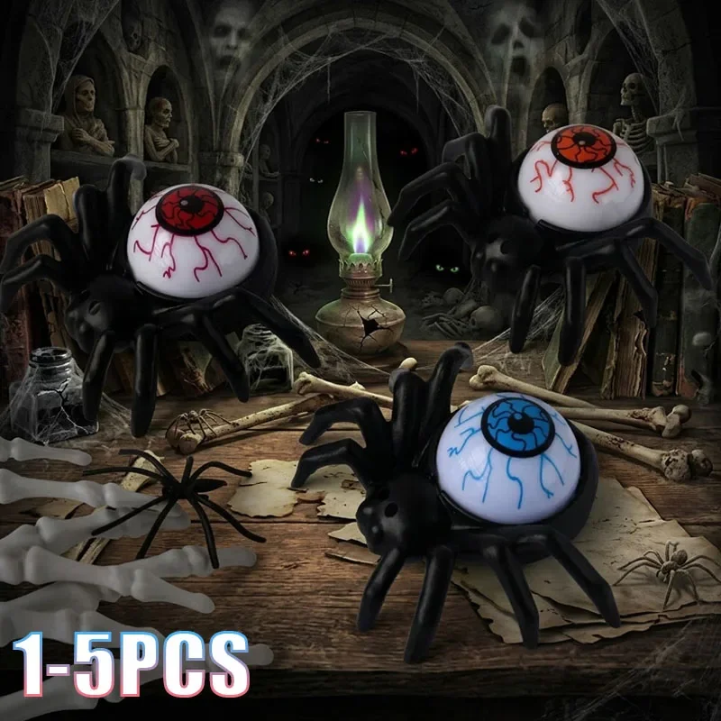 1-5PCS Halloween Tabletop Spider Pumpkin Candle Light Eyeball Lamp Creepy Horror Atmosphere Decoration Prop for Home Party