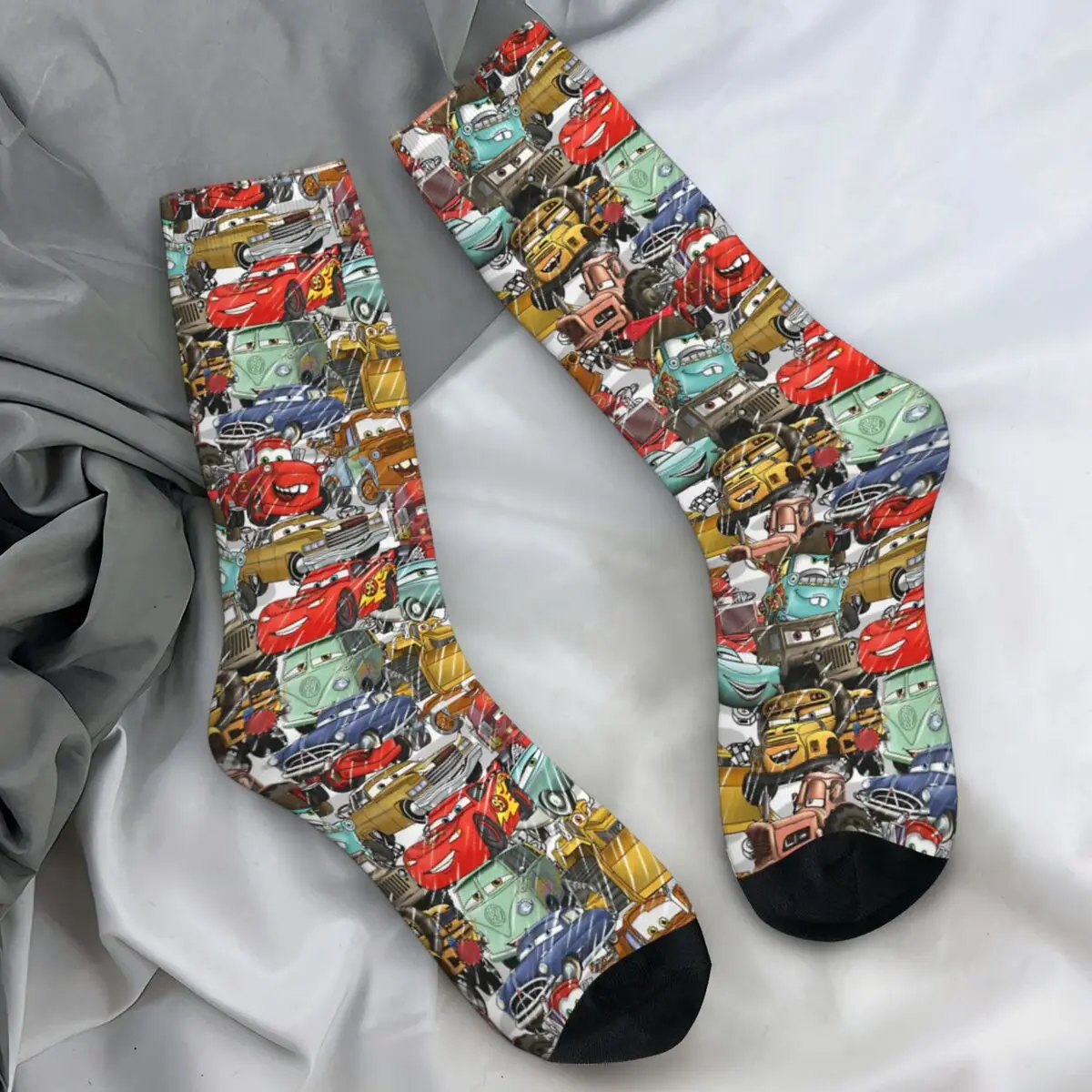 Cars Lightning McQueen Socks Spring Stockings Korean Adults Men Soft Socks Graphic Running Non Skid Socks