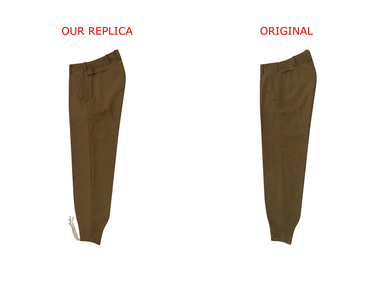 Pantalones de lana marrón de la Segunda Guerra Mundial, pantalón alemán Elite, Wehrmannschaften, GUWR-013