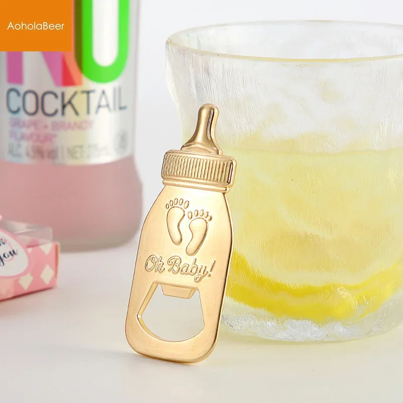 1pc Baby Foot Package Bottle Opener Gifts Baby Full Moon Birthday Party Gifts for Guests Baby Shower Milk Bottle Opener Gifts