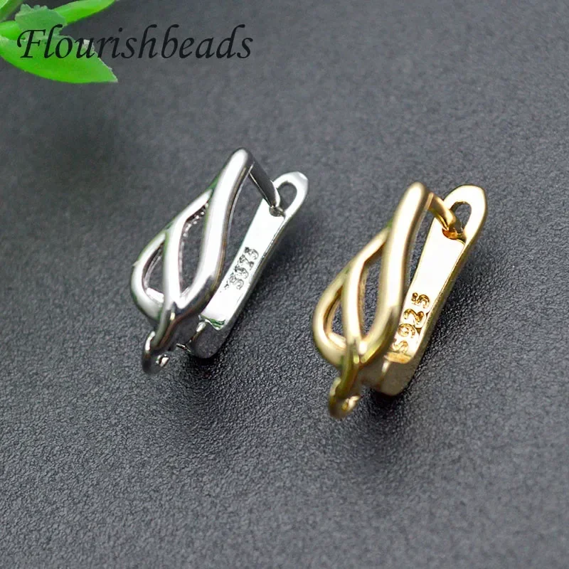 30pc Anti-rust Metal Brass 18k Gold Rhodium Color Torch Shape Leverback Earring Hook Clasps for Jewelry Making