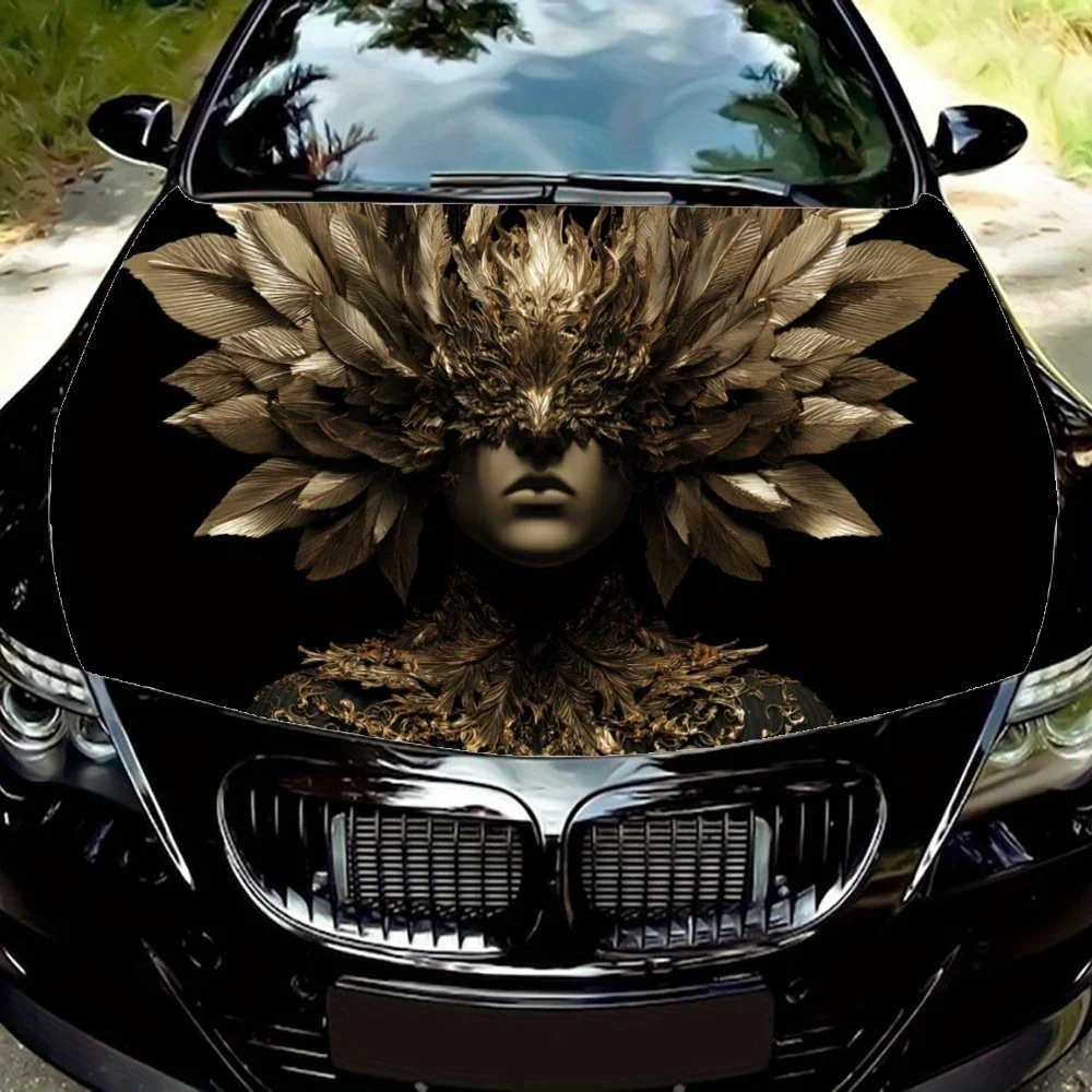 

Golden Stamen Mask Decal stickers for car hoods, stickers for decorating car covers, and vinyl wraps suitable for cars, SUVs and