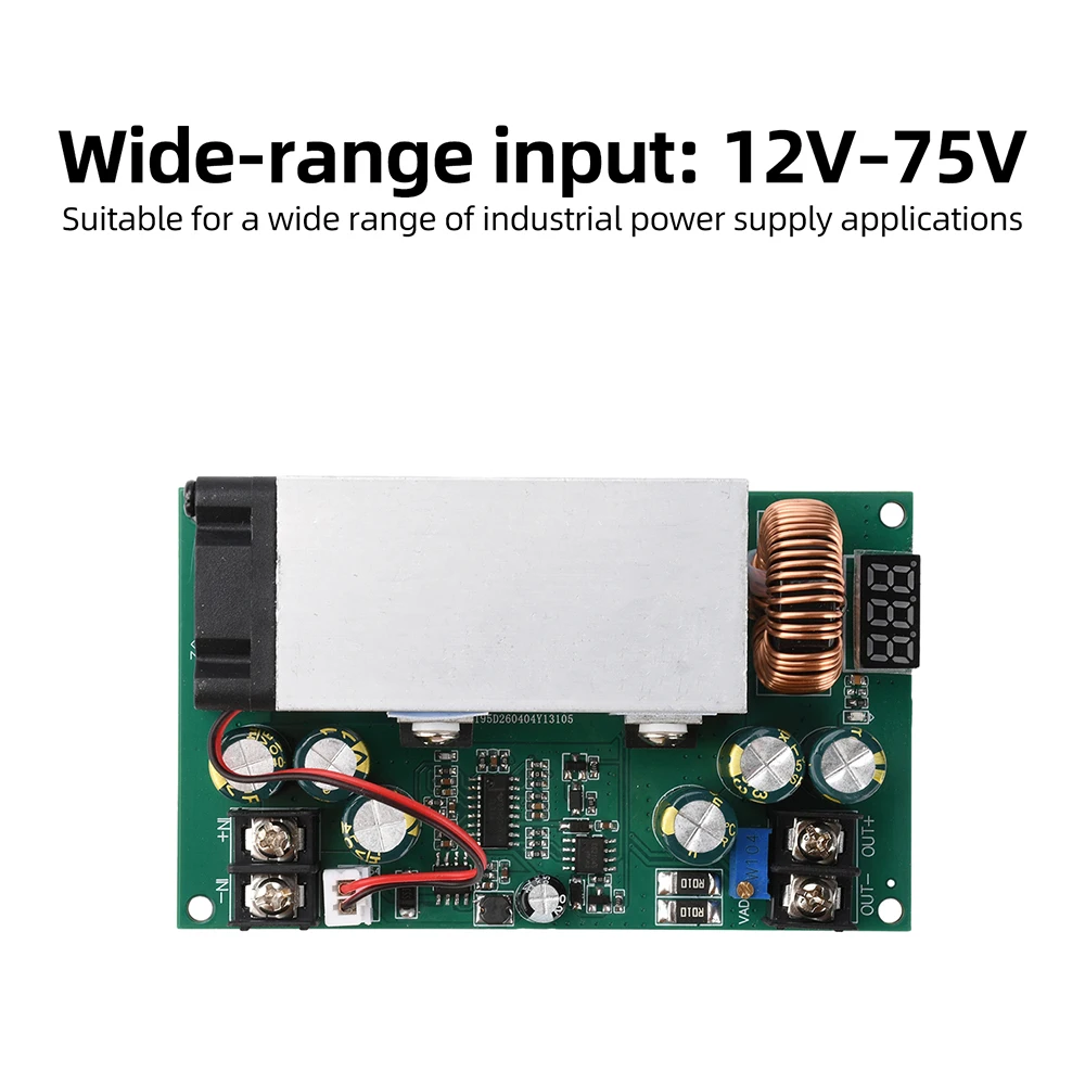 

600W 25A Adjustable Step-Down Module DC 12V-75V to 5V19V21V24V48V On-board LED Voltage display Industrial-grade thermal design