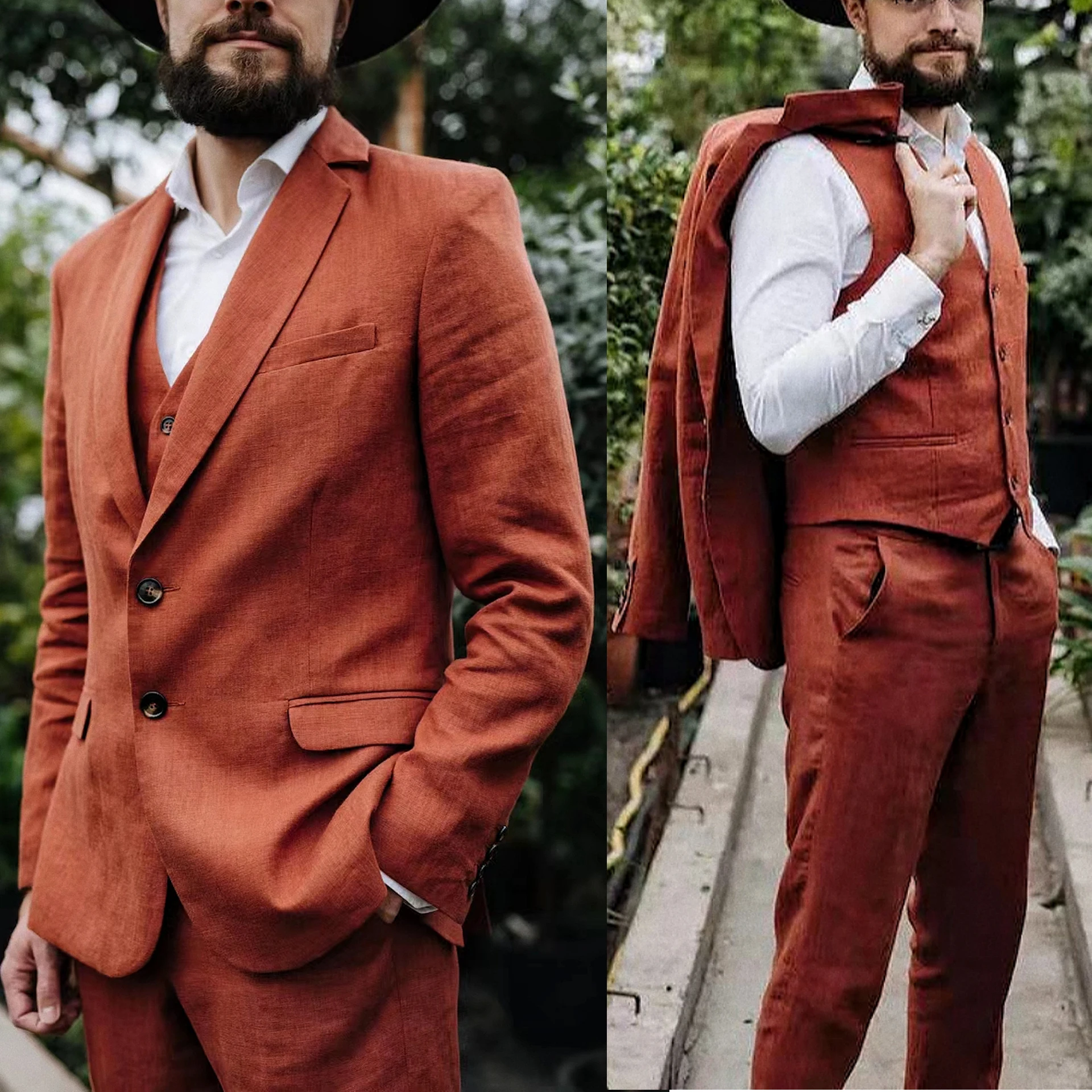 

Elegant Wedding Suits for Men Slim Fit Prom Business Blazer Vest Pants 3 Pieces Formal Groom Tuxedo Casual Male Clothing Set