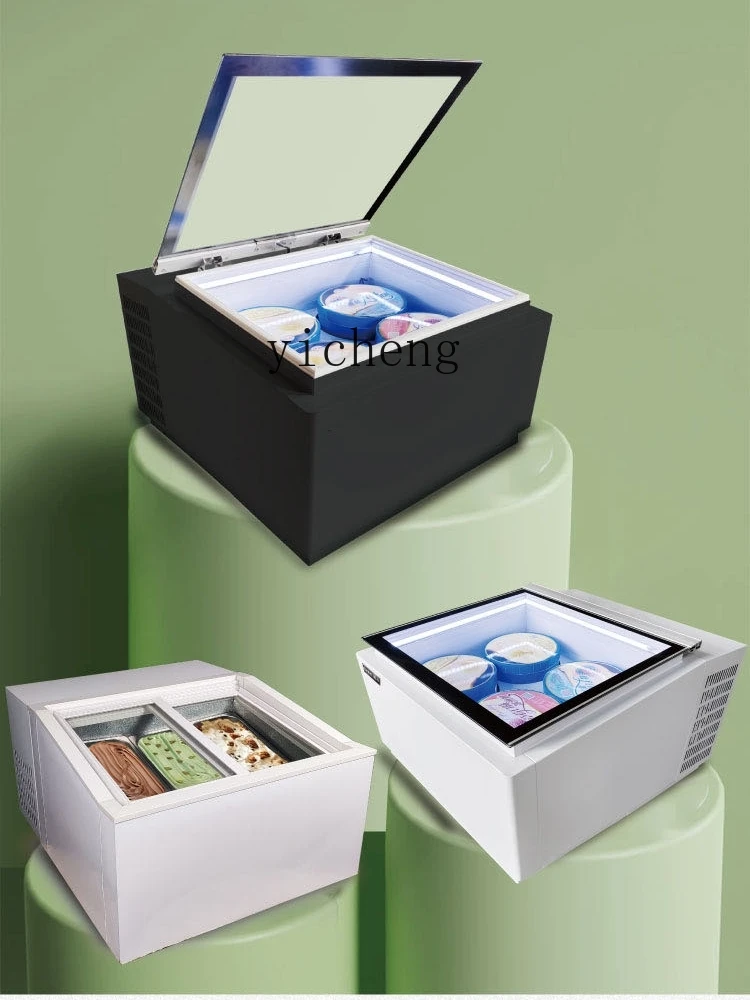 ZK Bar Ice Cream Display Case Commercial Digging Ball Ice Cream Desktop Embedded Fried Yogurt Cabinet Freezer