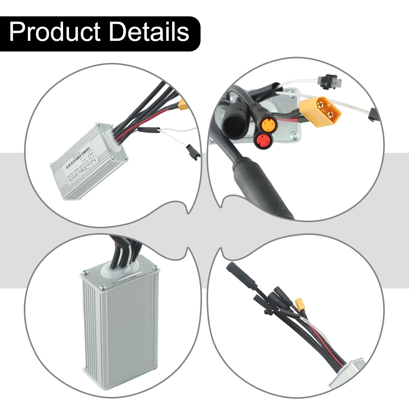 17A Ebike Controller 350W 6 Mosfets Ebike Kit Electric Bicycle Sine Wave Three-mode Waterproof Electric Bike Replacement Parts