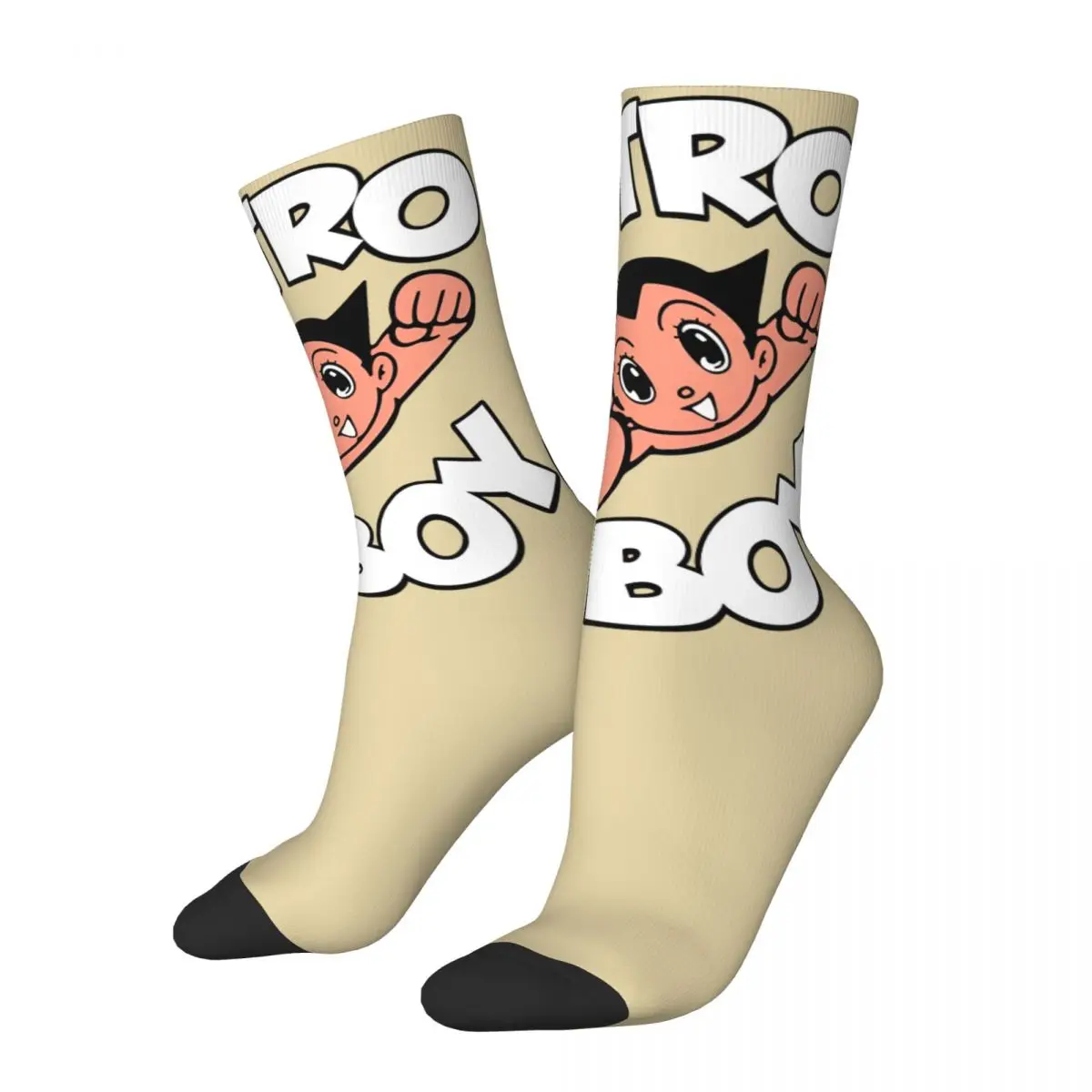 

Fashion Funny Astro Boy Cartoon Design Basketball Crew Socks Stuff All Season Atom Comfortable Middle Tube Socks Non-slip